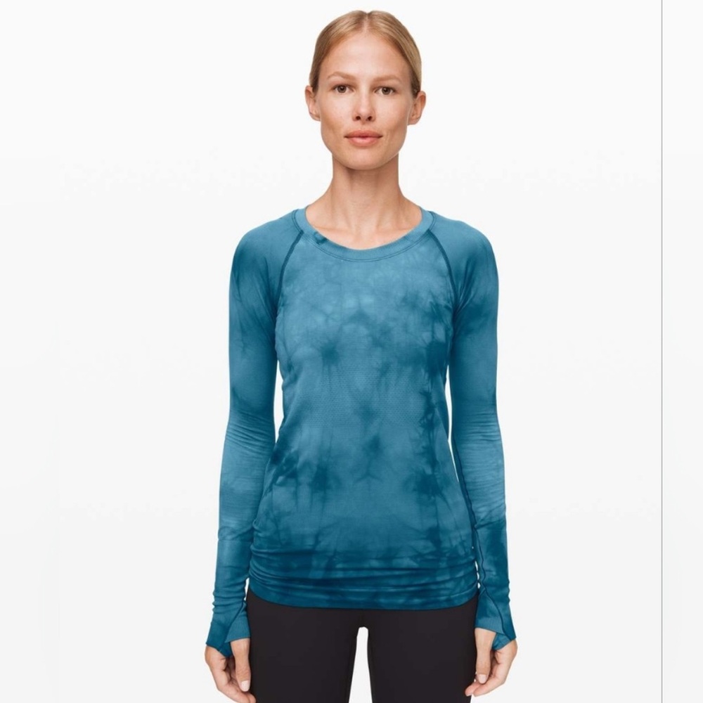 Lululemon Swiftly Tech Long Sleeve - Marble Dye Night Diver - 8